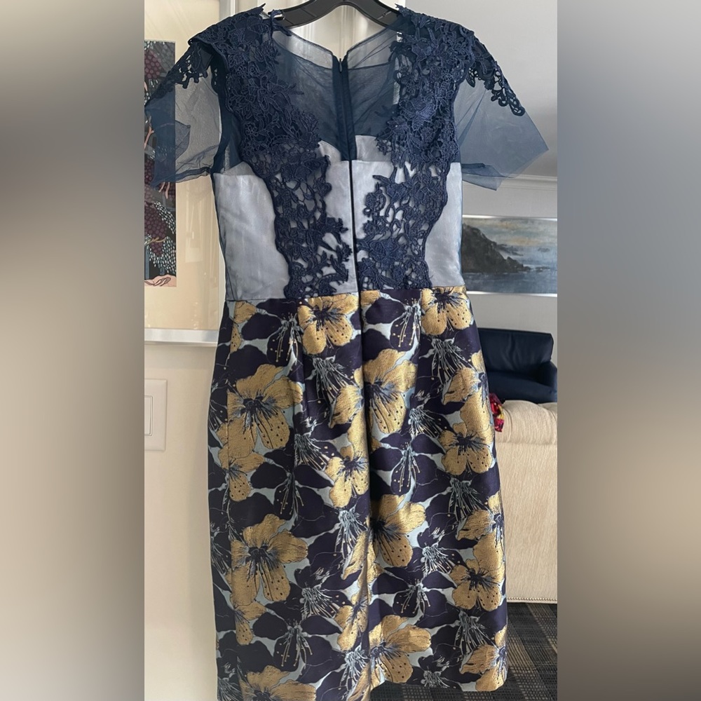 Beautiful navy and gold elegant mini dress